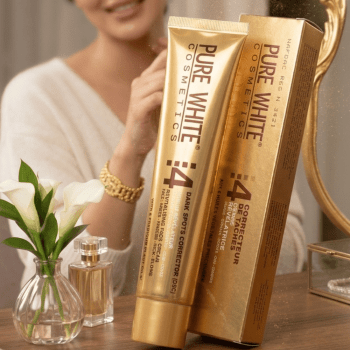 كريم Pure White 4 الفرنسي المختص لعلاج بقع المفاصل والوجه (العبوة الذهبيه)