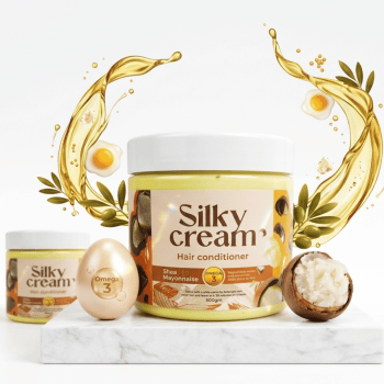 سيلكي كريم 500 جرام (Silky Cream) حمام كريم علاجي بالبروتين وزبدة الشيا والأعشاب الطبيعية